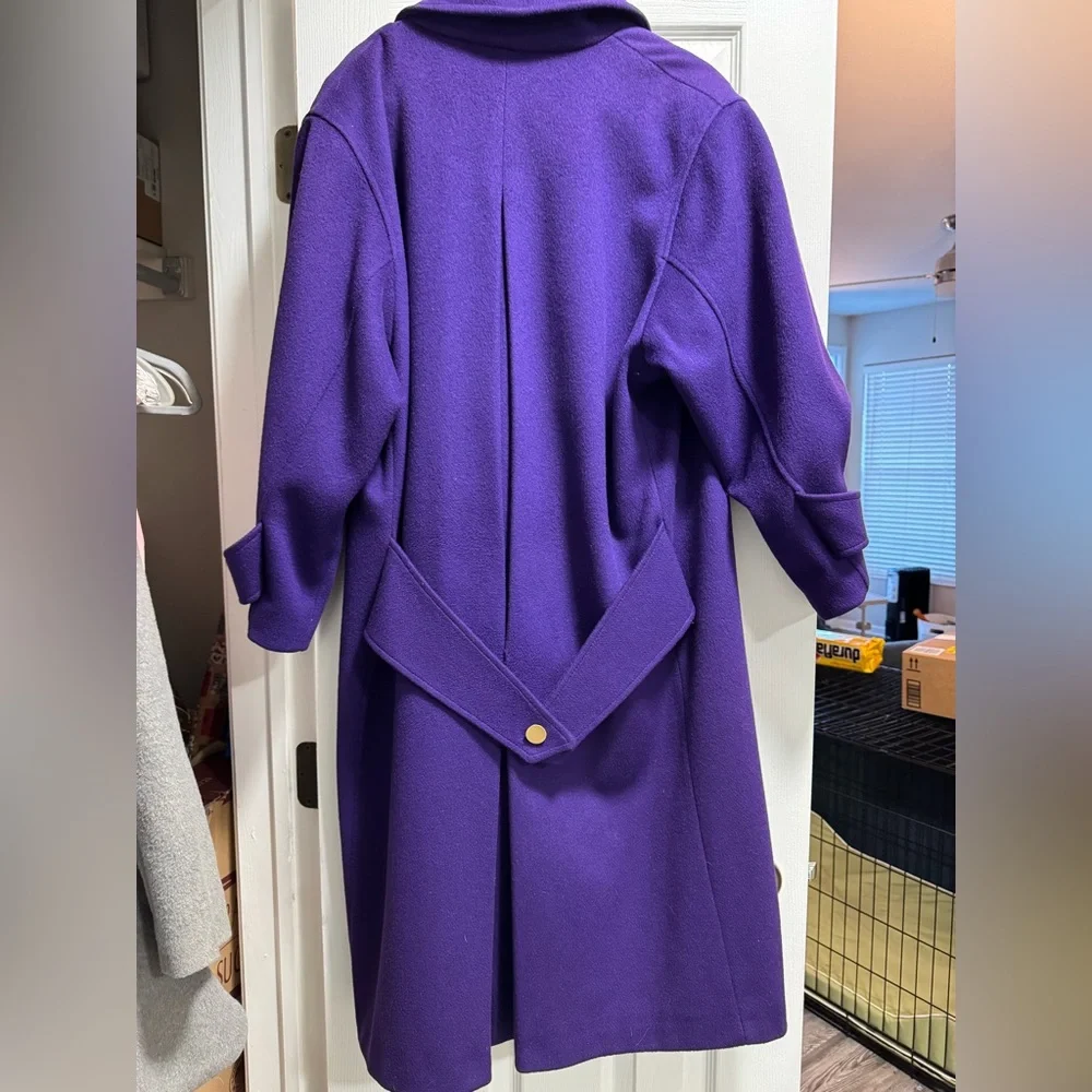Vintage Portrait 100% Wool Purple Women's Coat - Picture 7 of 15